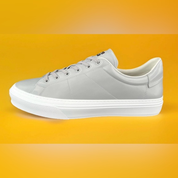 GIVENCHY CITY SPORT MEN'S GRAY LEATHER LOGO ACE SNEAKERS SIZE EU 47 - US 14 - Picture 1 of 14